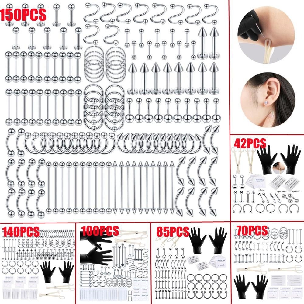Body Jewelry Tattoo - 150/140/85/70/42 Parça Vücut Piercing Seti Takı