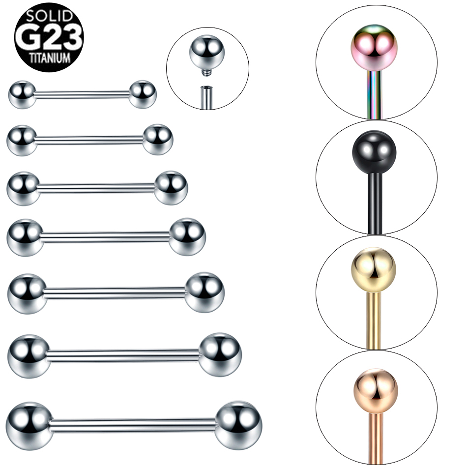 Body Jewelry Industrial - 10 adet/grup G23 Titanyum Dil piercing