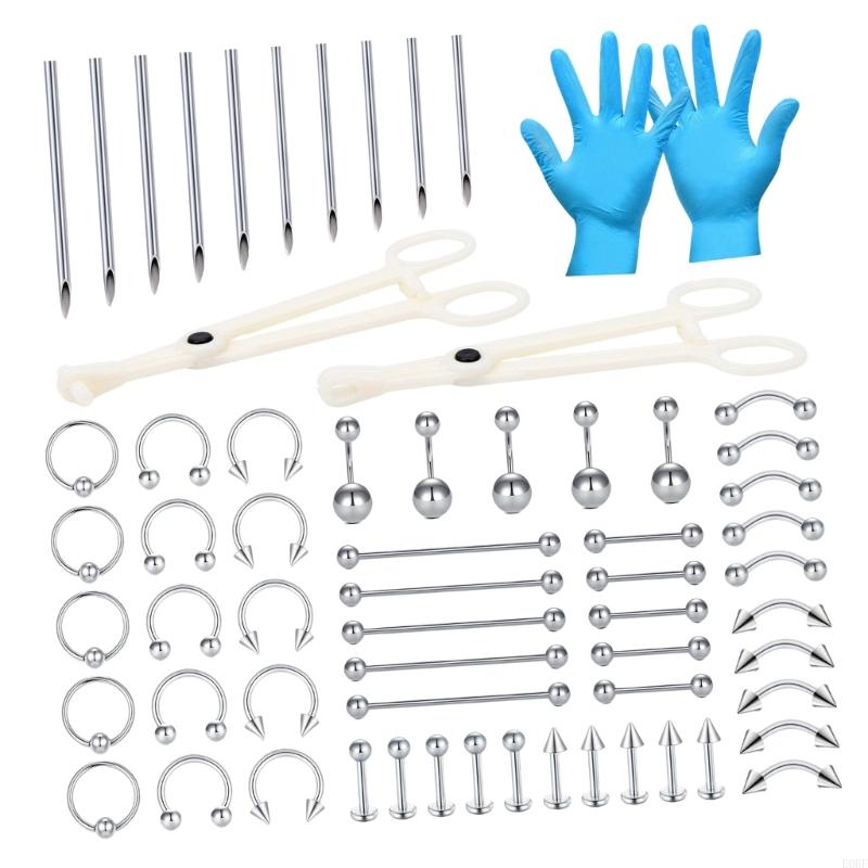 Komple 64 Adet Pirsing Takı Se - Body Jewelry Industrial incelemesi ve fiyatı
