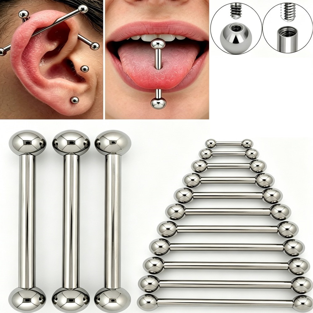 14G 16G G23 Titanyum Düz Barbe - Body Jewelry Industrial incelemesi ve fiyatı